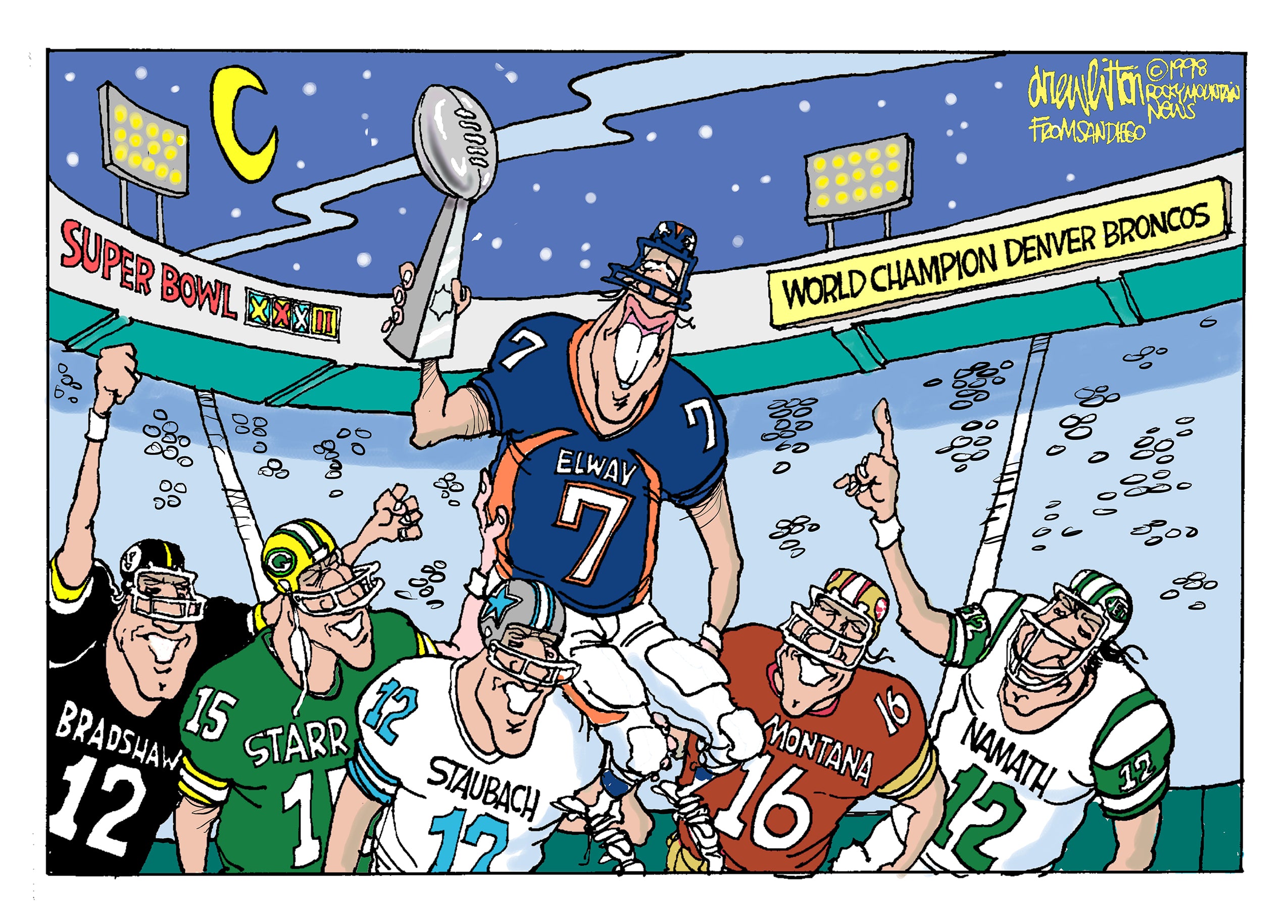 Broncos Elway Victory Parade Print