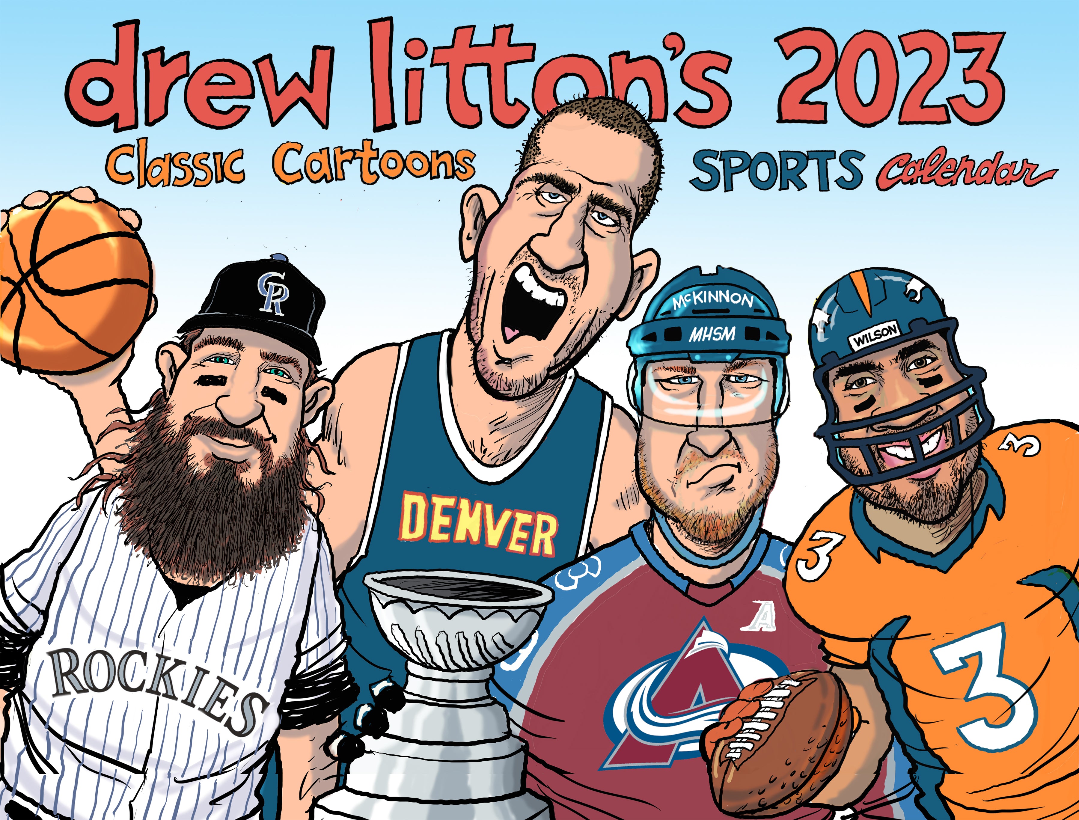 Drew Litton's 2023 Classic Cartoons  14 month Sports  Calendar