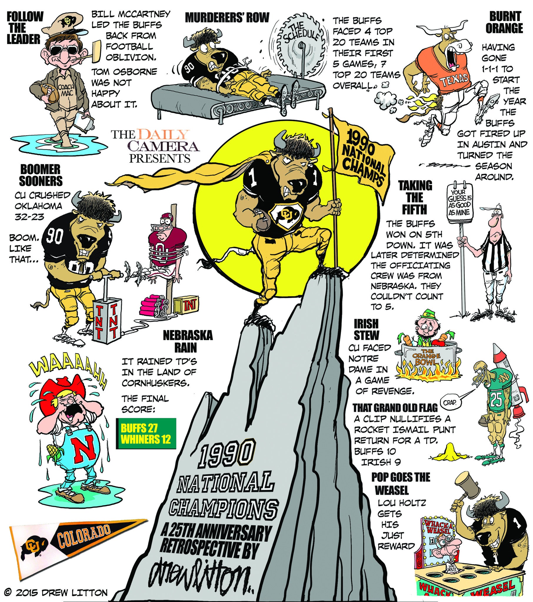 CU Buffs National Championship 25th Anniversary Poster presented by Drew Litton and the Boulder Daily Camera