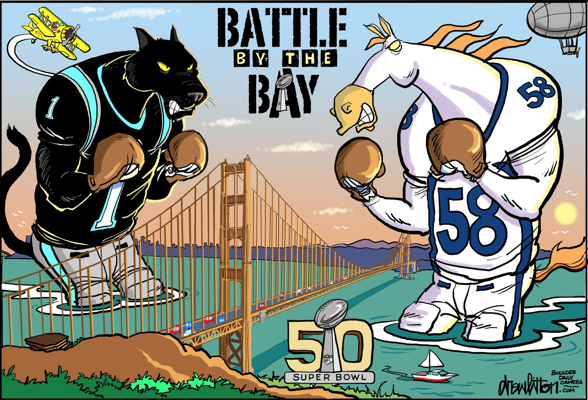 Broncos Super Bowl 50 Battle by the Bay 14 X 11 Print