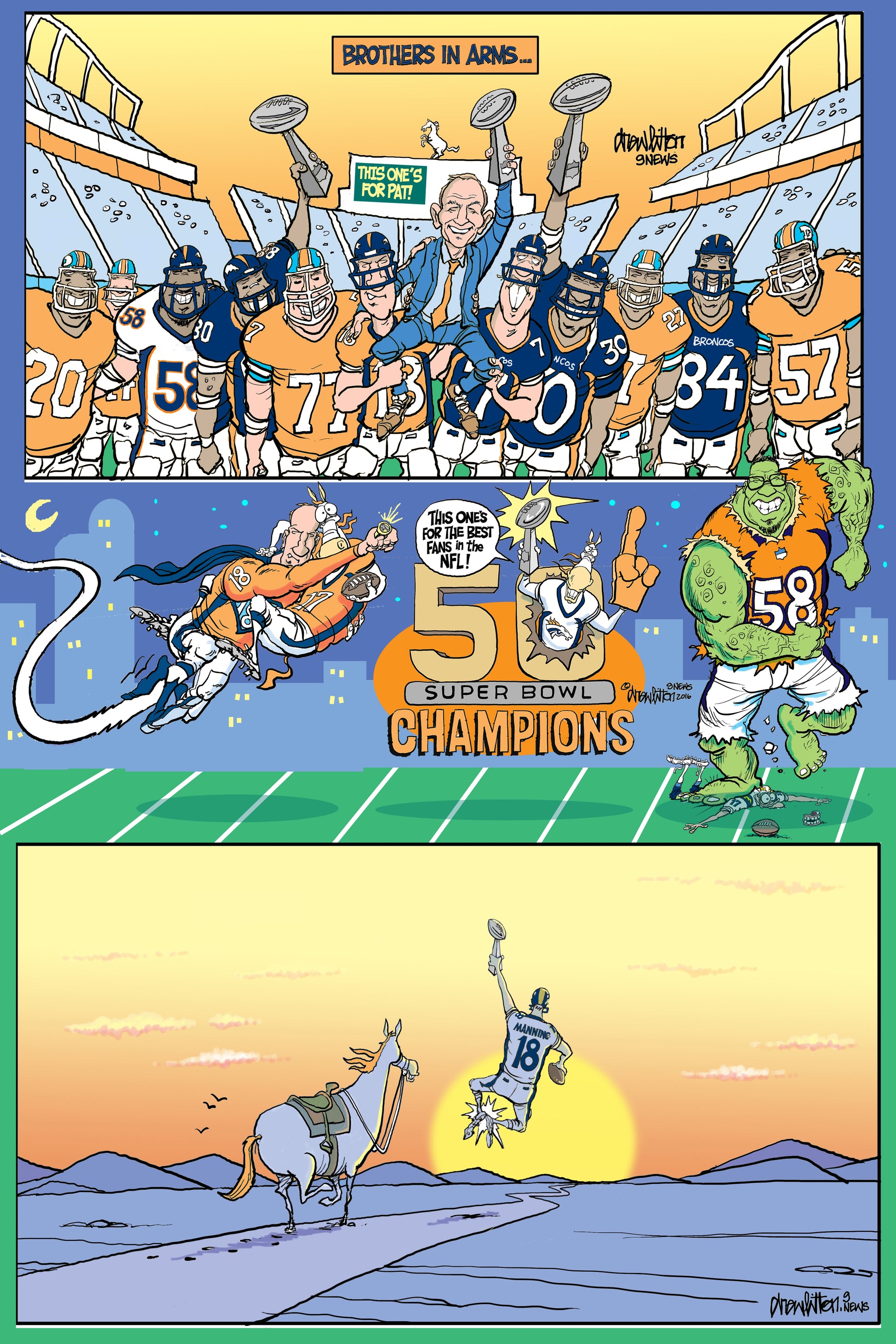 Broncos Super Bowl 50 Print 18x24